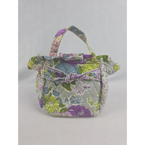 Vera Bradley Handbags - Vera Bradley Little Princess Retired Watercolor Gray Purple Floral Small Handbag